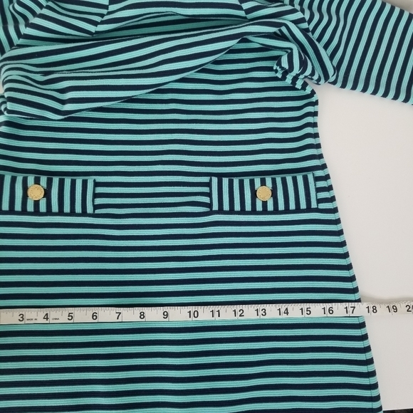 Lilly Pulitzer Charlene Dress Tropez Blue Ottoman Stripe 3/4 Sleeves Size S - Picture 13 of 14